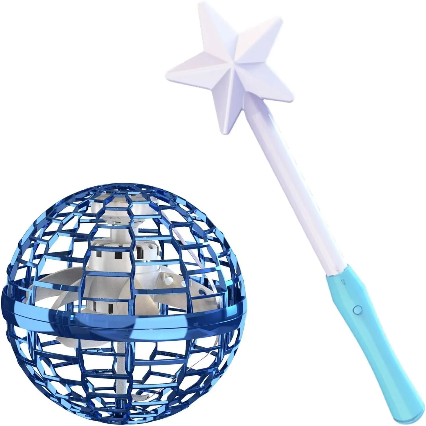 ATHLERIA Blue Flying Orb Ball with Wand,Cosmic Globe Hover Boomerang Mini Drones for Kids,Cool Gadgets Christmas Birthday Gifts Toys for Boy Girl Teens 6 7 8 9 10  Year Old