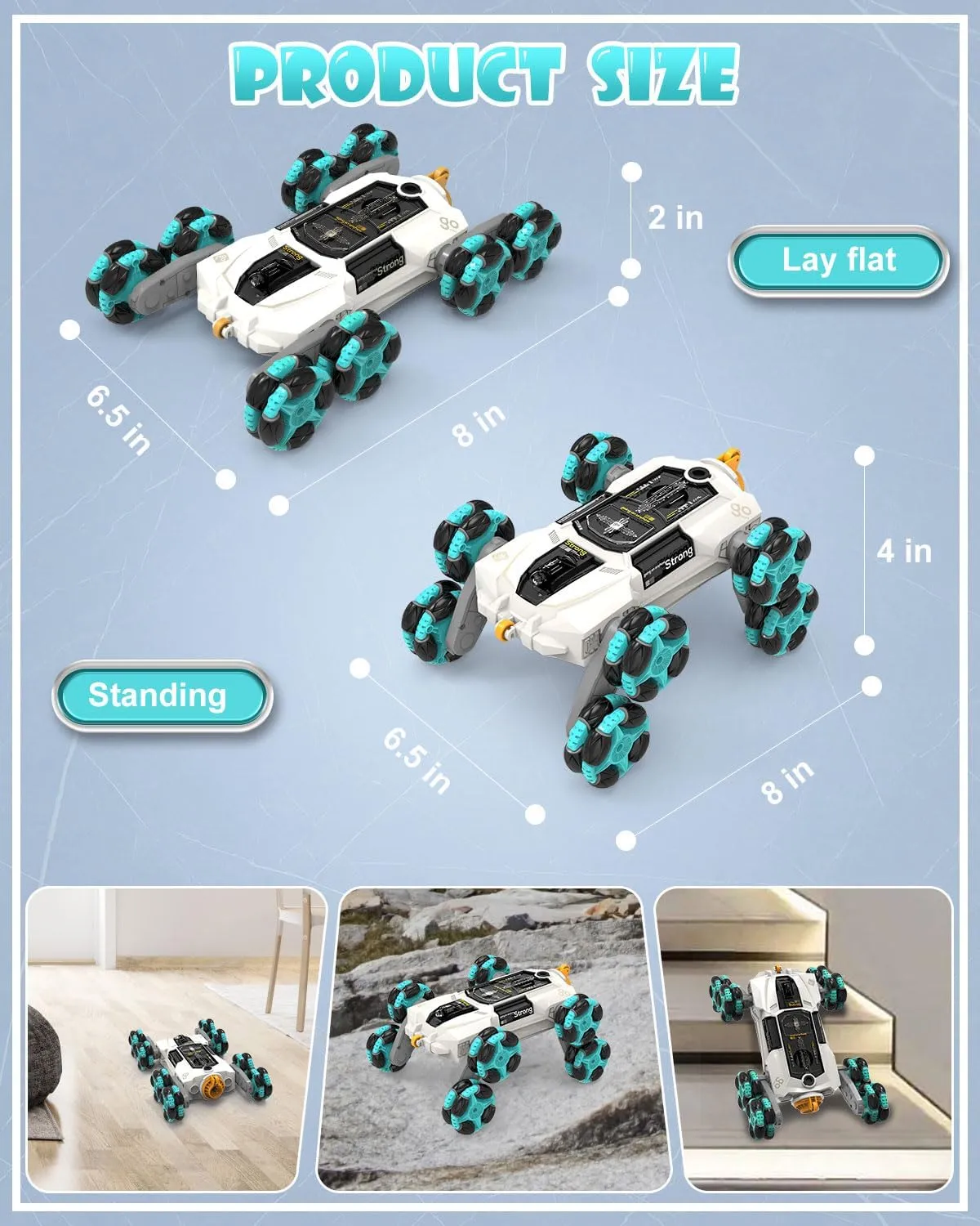 ATHLERIA Gesture Sensing Stunt Rc Cars, 2.4Ghz 8Wd Rechargeable Racing Drift Double-Sided Car, Hand Remote Control Crawler Toy for Boys 8 9 10 11 12 Year Old, Christmas Birthday Party Present for Kids