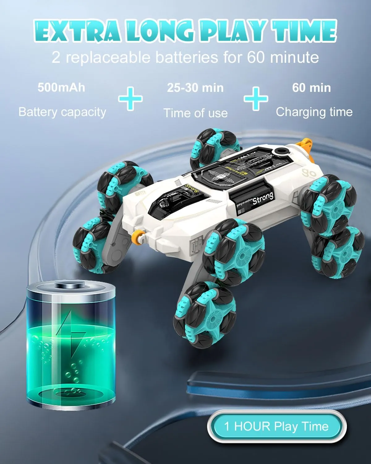 ATHLERIA Gesture Sensing Stunt Rc Cars, 2.4Ghz 8Wd Rechargeable Racing Drift Double-Sided Car, Hand Remote Control Crawler Toy for Boys 8 9 10 11 12 Year Old, Christmas Birthday Party Present for Kids