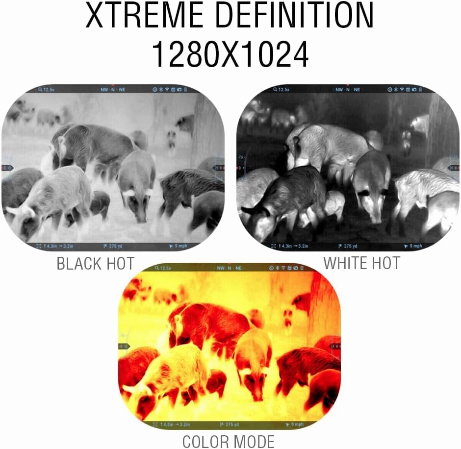 ATN Thor 5 XD Smart HD Thermal Scope w/ 1280x1024 Xtreme Definition Gen 5 Sensor, Video Rec, Ballistic Calculator, RAV