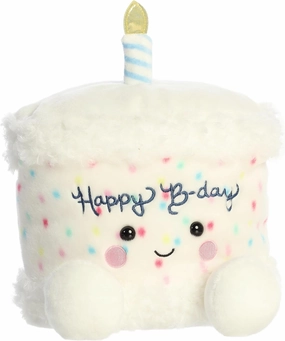 Aurora® Adorable Palm Pals™ Party Sized™ Happy B'Day Cake™ Stuffed Animal - Fun Collectible Plush for Kids and Adult Collectors - Perfect for Decorating Rooms and Birthday Gifts - White 13 Inches