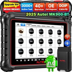 Autel Scanner MaxiCOM MK900BT, 2025 MK900-BT V2.0 Bidirectional Diagnostic Tool, 8in Up of MK900 MX900 MK808S MK808BT MX808S MK808Z, 3000  Active Tests, 40  Service, CAN-FD&DOIP, All System, FCA 11 OS