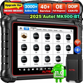 Autel Scanner MaxiCOM MK900BT, 2025 MK900-BT V2.0 Bidirectional Diagnostic Tool, 8in Up of MK900 MX900 MK808S MK808BT MX808S MK808Z, 3000  Active Tests, 40  Service, CAN-FD&DOIP, All System, FCA 11 OS