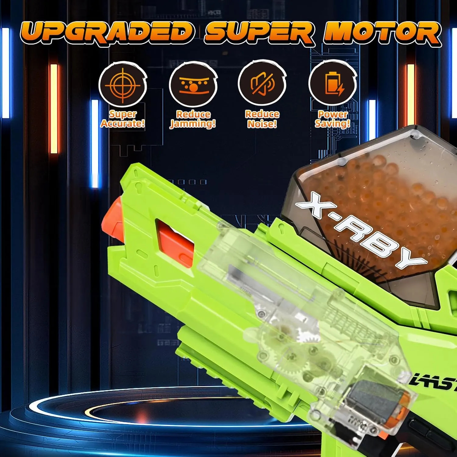 Automatic Gel Ball Blaster for Adults - Splatter Ball Blaster Gun with 20000 Beads, 2 Rechargeable Battery, Electric Splatr Ball Gun for Backyard and Outdoor Activities