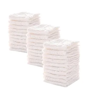Baby Muslin Washcloths -6 Layer Soft Absorbent Face Towel - Natural Newborn Wipes for Delicate Skin - Baby Registry as Shower
