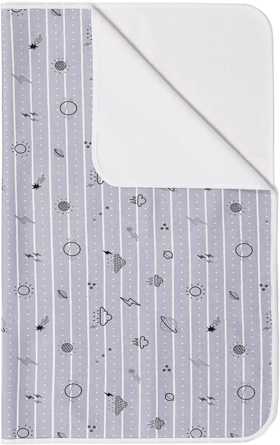 Baby Waterproof Bed Pad Washable Mattress Pad Reusable Underpads Bed-Gray Sky