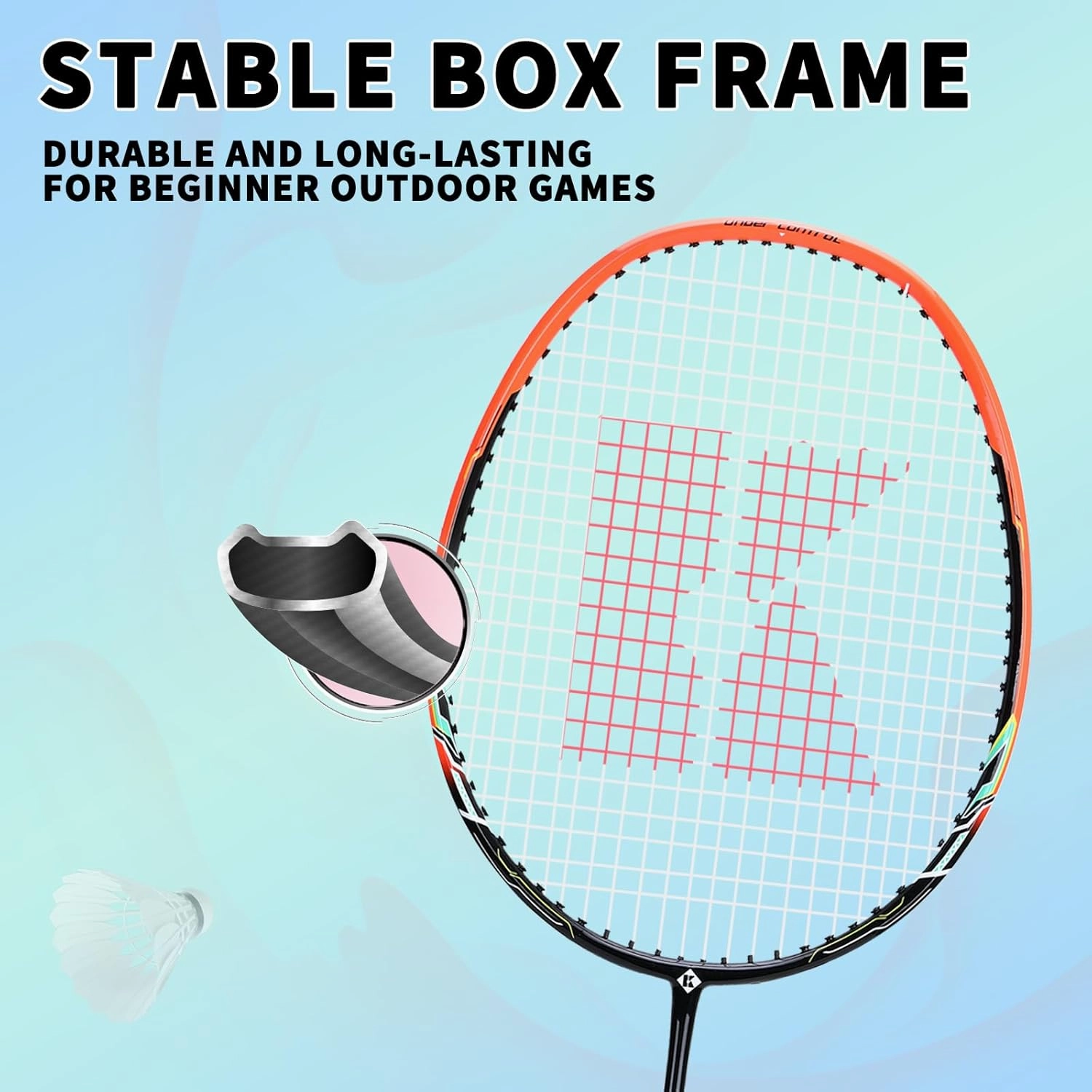Badminton Racket Professional, Carbon Fiber Shaft Badminton Racket Set with Cover Bag, Pro Badminton Racquet Lightweight for Beginners Outdoor Games