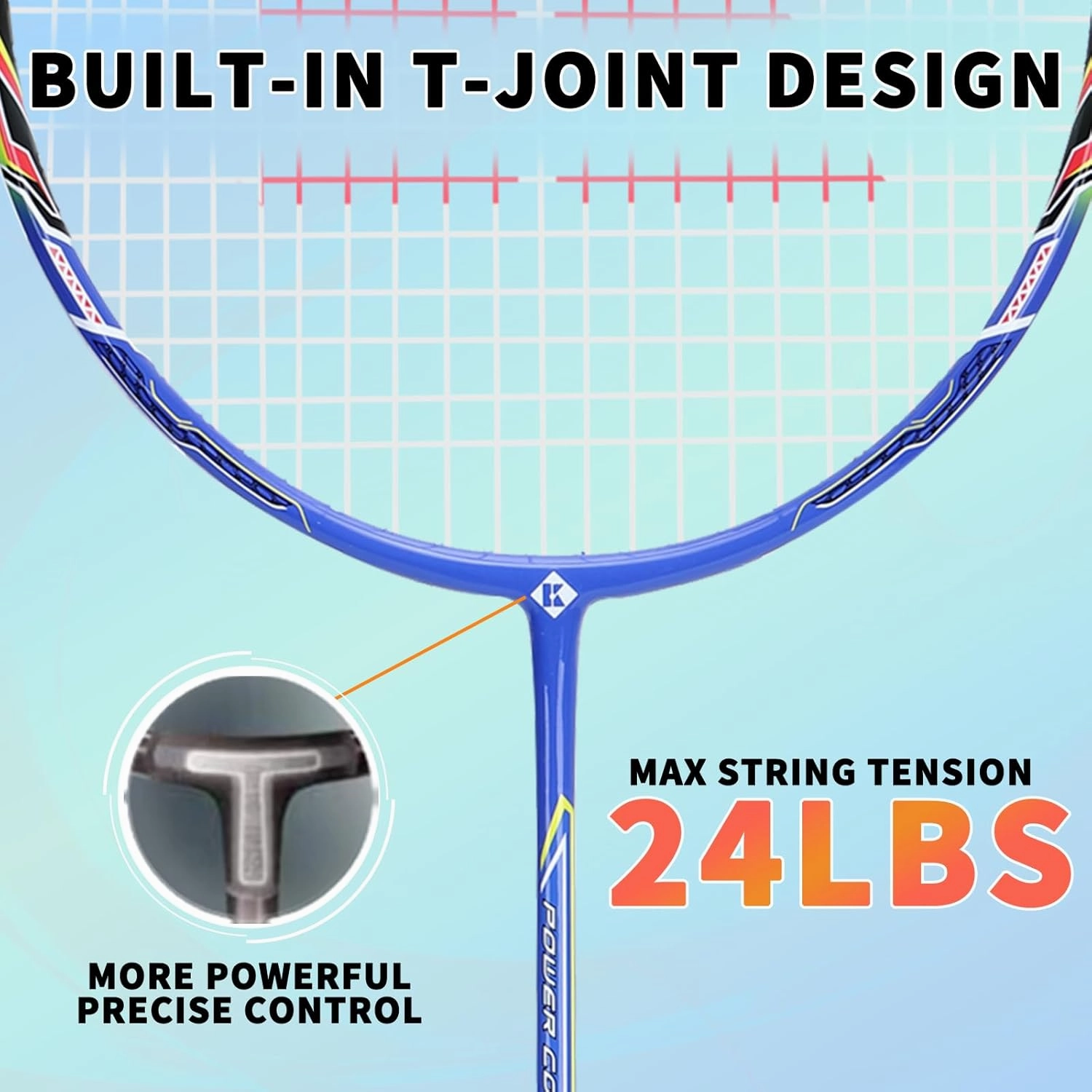 Badminton Racket Professional, Carbon Fiber Shaft Badminton Racket Set with Cover Bag, Pro Badminton Racquet Lightweight for Beginners Outdoor Games