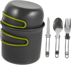 balacoo Camping Pot Set Portable Aluminum Cooking Pot Boil Water Kettle Foldable Camping Cookware Set of 2 for