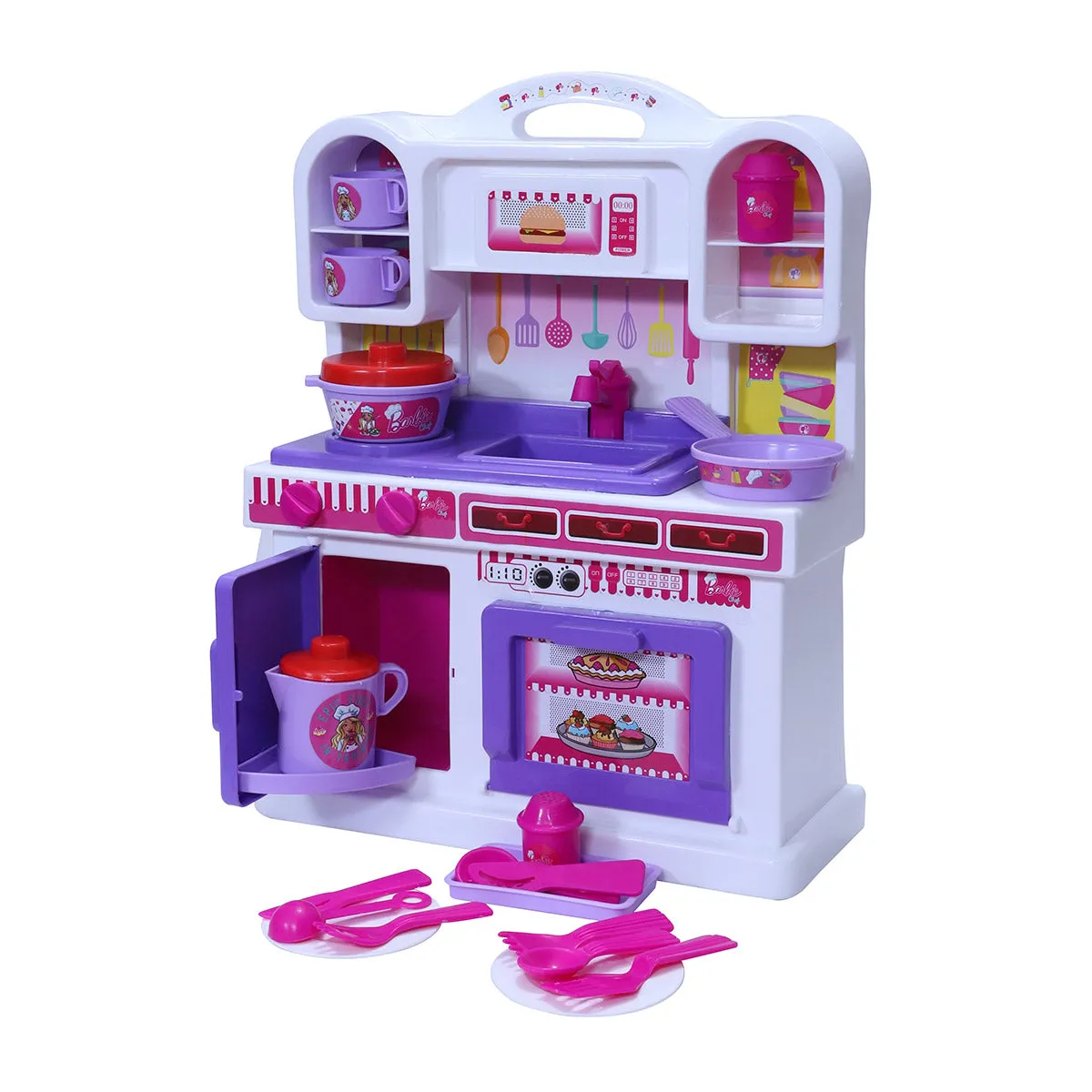 Barbie - Kitchen set | Kids Kitchen Set | Role Play Set | Pretend Play Kitchen Accessories Set | Cooking set | Miniature Household Set | For Kids age 3  years