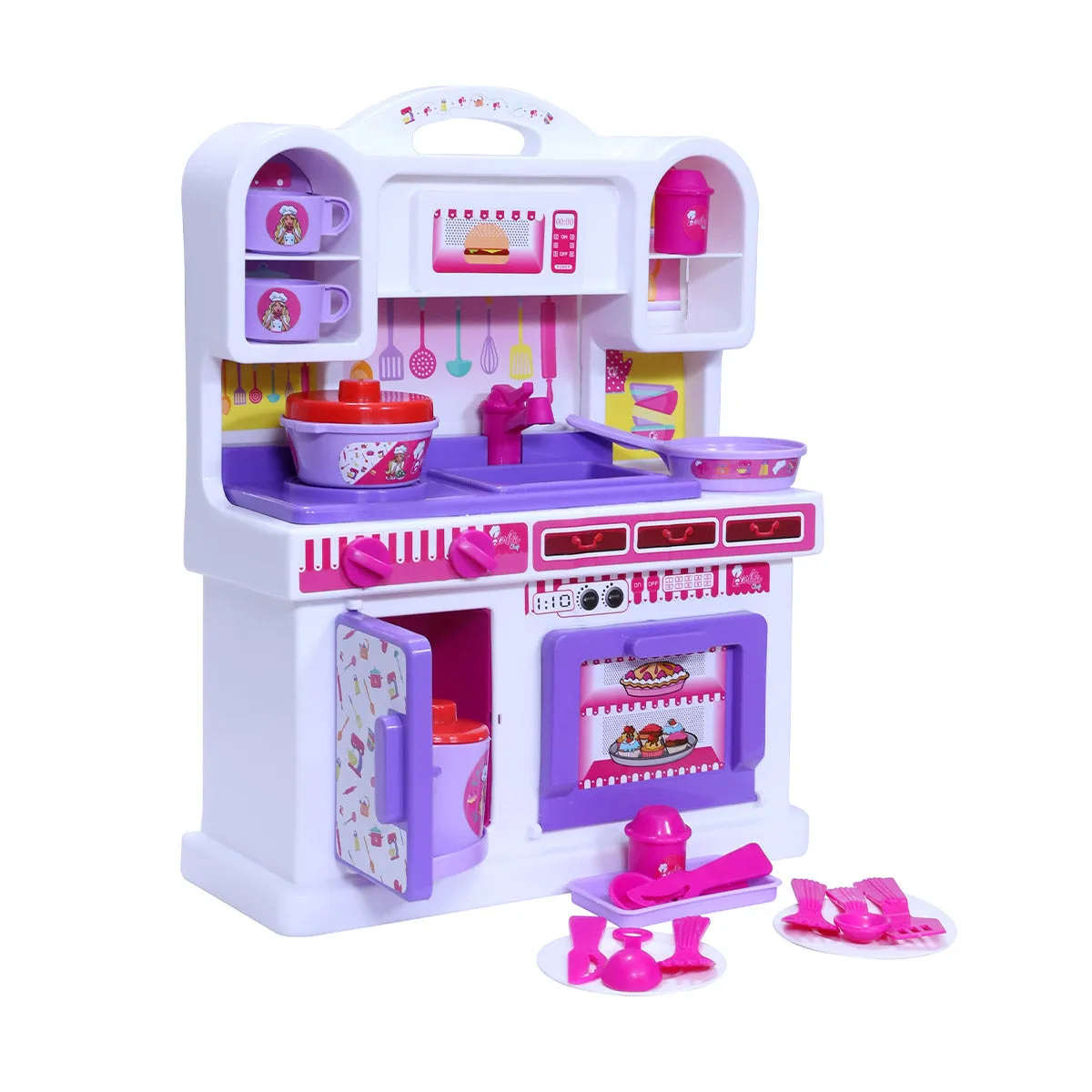Barbie - Kitchen set | Kids Kitchen Set | Role Play Set | Pretend Play Kitchen Accessories Set | Cooking set | Miniature Household Set | For Kids age 3  years