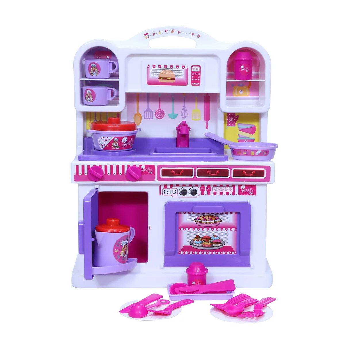 Barbie - Kitchen set | Kids Kitchen Set | Role Play Set | Pretend Play Kitchen Accessories Set | Cooking set | Miniature Household Set | For Kids age 3  years