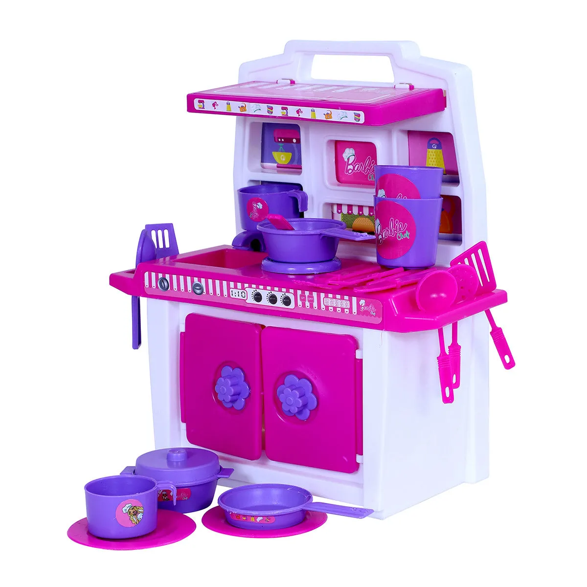 Barbie - My Little Kitchen | Kids Kitchen Set | Role Play Set | Pretend Play Kitchen Accessories Set | Cooking set | Miniature Household Set | For Kids age 3  years