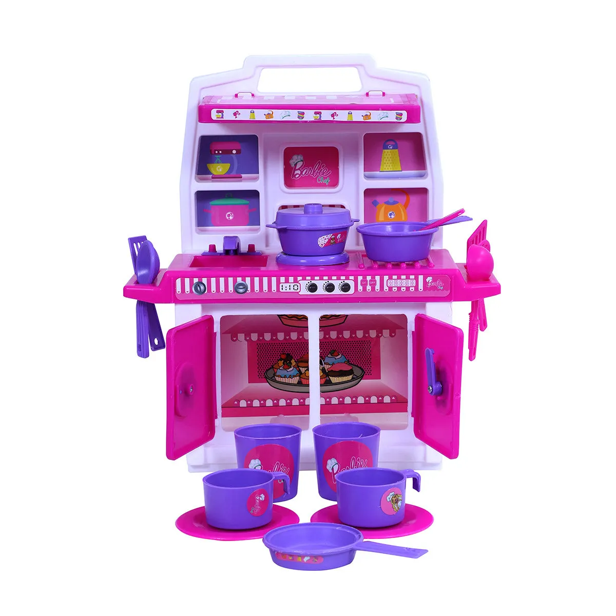 Barbie - My Little Kitchen | Kids Kitchen Set | Role Play Set | Pretend Play Kitchen Accessories Set | Cooking set | Miniature Household Set | For Kids age 3  years