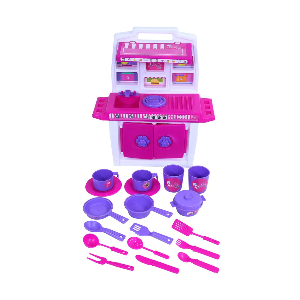 Barbie - My Little Kitchen | Kids Kitchen Set | Role Play Set | Pretend Play Kitchen Accessories Set | Cooking set | Miniature Household Set | For Kids age 3  years