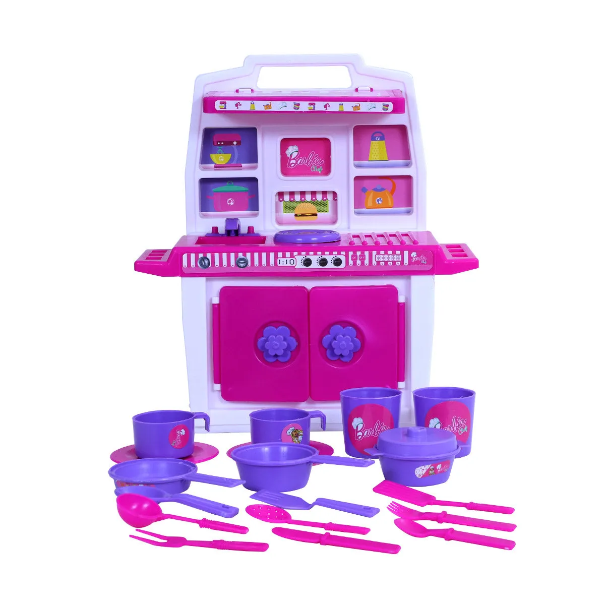 Barbie - My Little Kitchen | Kids Kitchen Set | Role Play Set | Pretend Play Kitchen Accessories Set | Cooking set | Miniature Household Set | For Kids age 3  years