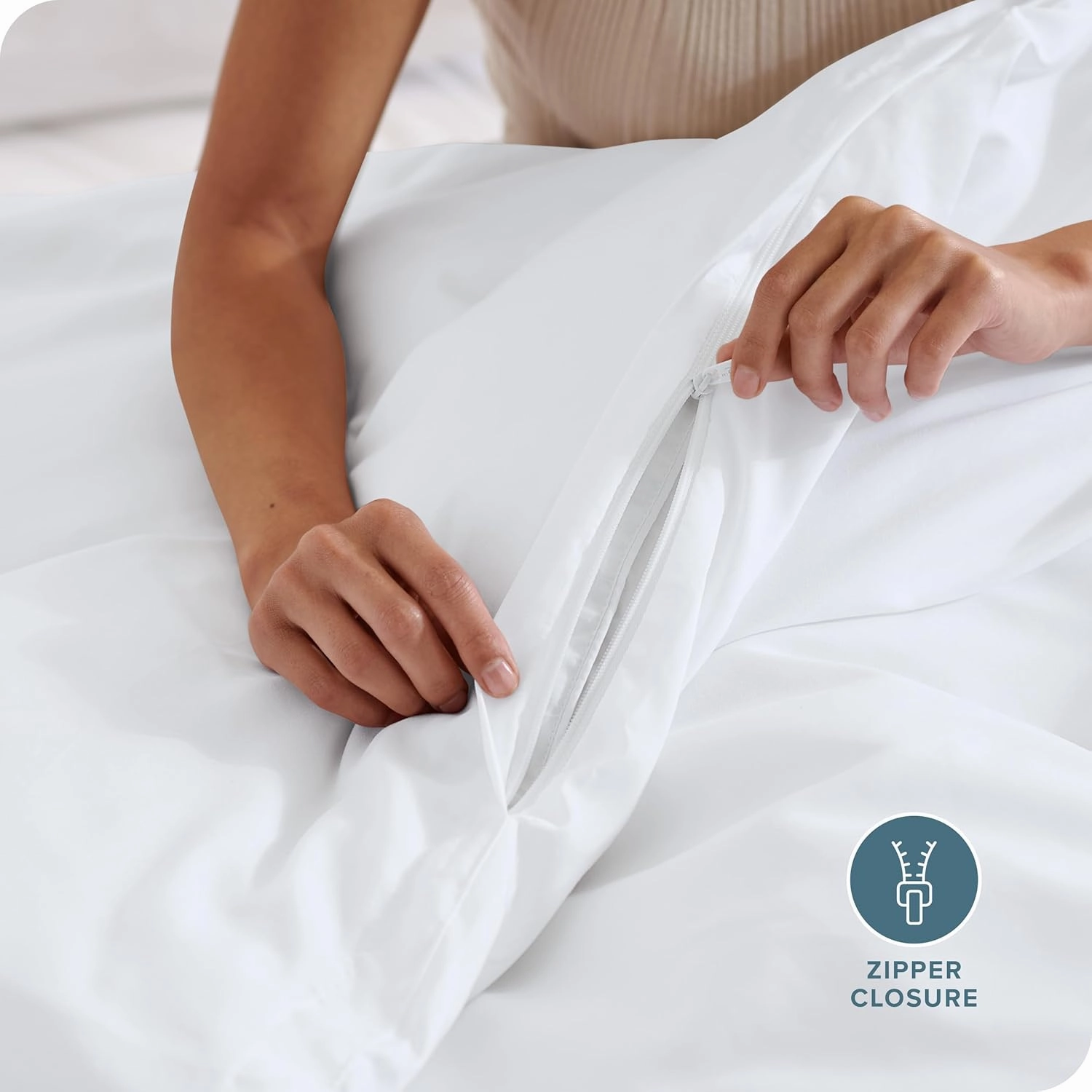 Bare Home Bedding Duvet Cover Queen Size - Premium 1800 Super Soft Duvet Covers Collection - Lightweight, Cooling Duvet Cover - Soft Breathable Bedding (Queen, White)