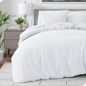 Bare Home Bedding Duvet Cover Queen Size - Premium 1800 Super Soft Duvet Covers Collection - Lightweight, Cooling Duvet Cover - Soft Breathable Bedding (Queen, White)