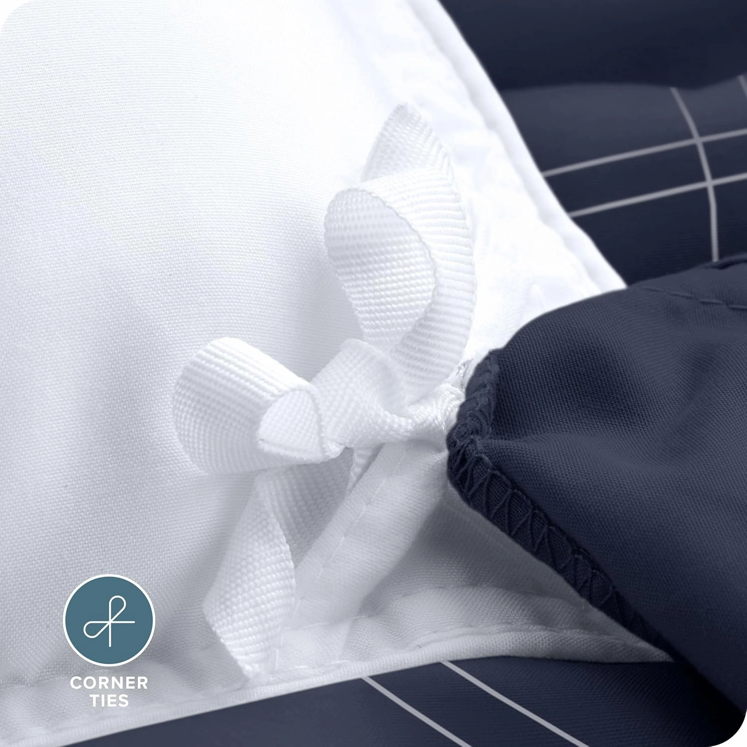 Bare Home Bedding Duvet Cover Set Queen Size - Premium 1800 Super Soft Collection - Lightweight, Duvet Cover - Soft Textured Bedding (Queen, Modern Plaid - Midnight Blue/White)