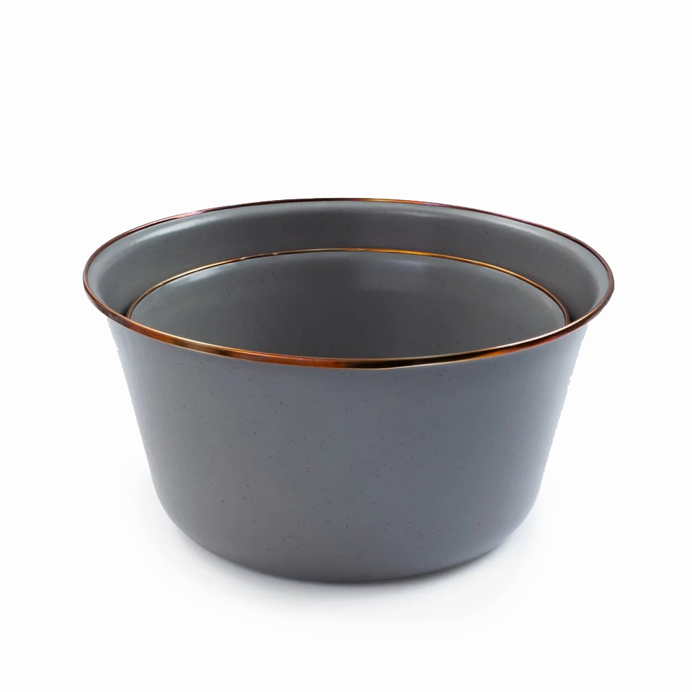 Barebones Enamel Mixing Bowl Slate - set of 2