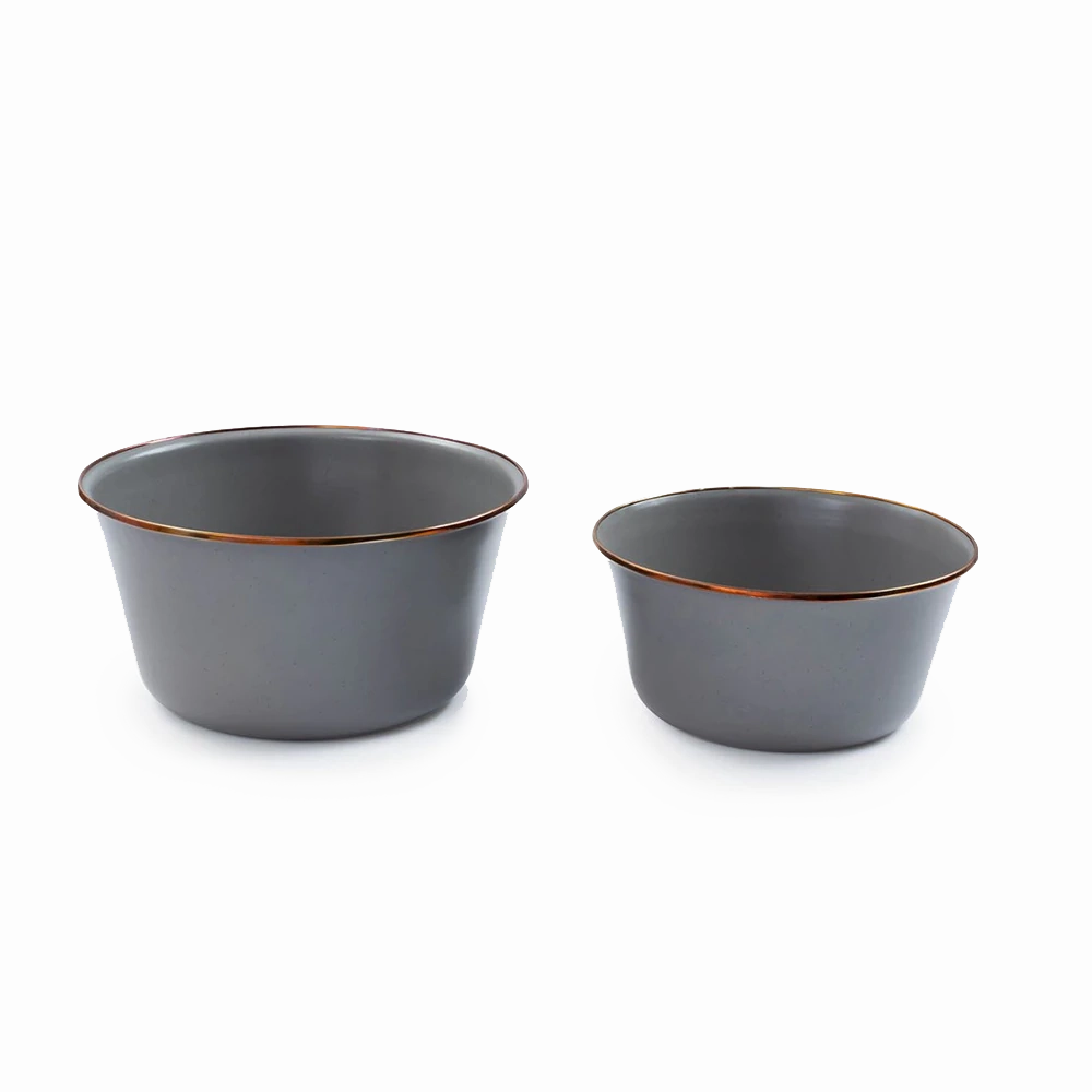 Barebones Enamel Mixing Bowl Slate - set of 2