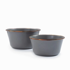 Barebones Enamel Mixing Bowl Slate - set of 2