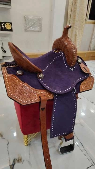 Barrel Racing Western Horse Saddle Wooden Tree Handmade Premium Leather Comfort Horse Trail Equestrian Tooled Carved Horse Riding Saddle Size: 10"-18 inches Seat Available, AF02