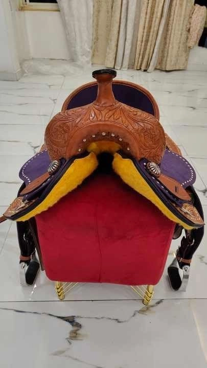 Barrel Racing Western Horse Saddle Wooden Tree Handmade Premium Leather Comfort Horse Trail Equestrian Tooled Carved Horse Riding Saddle Size: 10"-18 inches Seat Available, AF02