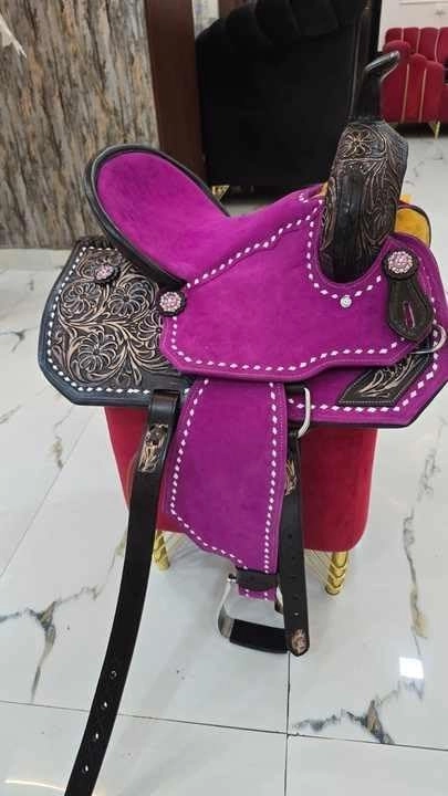 Barrel Racing Western Horse Saddle Wooden Tree Handmade Premium Leather Comfort Horse Trail Equestrian Tooled Carved Horse Riding Saddle Size: 10"-18 inches Seat Available, AF03