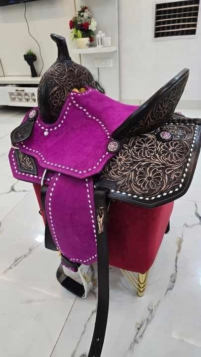 Barrel Racing Western Horse Saddle Wooden Tree Handmade Premium Leather Comfort Horse Trail Equestrian Tooled Carved Horse Riding Saddle Size: 10"-18 inches Seat Available, AF03