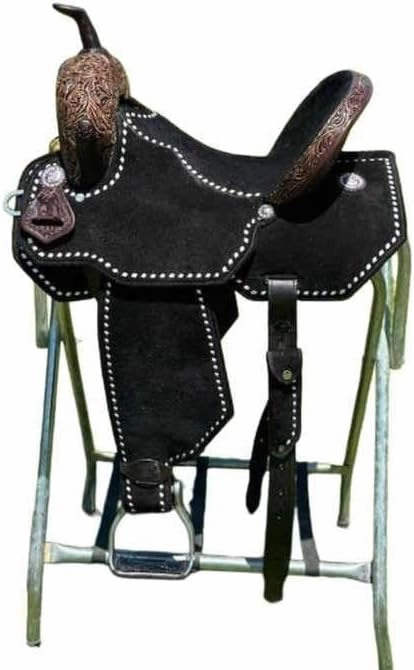 Barrel Racing Western Horse Saddle Wooden Tree Handmade Premium Leather Comfort Horse Trail Equestrian Tooled Carved Horse Riding Saddle Size: 10"-18 inches Seat Available, AF06.