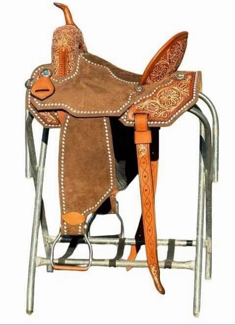 Barrel Racing Western Horse Saddle Wooden Tree Handmade Premium Leather Comfort Horse Trail Equestrian Tooled Carved Horse Riding Saddle Size: 10"-18 inches Seat Available, AF06