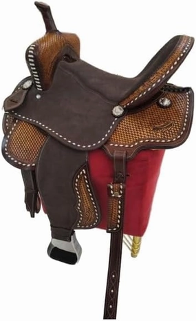 Barrel Racing Western Horse Saddle Wooden Tree Handmade Premium Leather Comfort Horse Trail Equestrian Tooled Carved Horse Riding Saddle Size: 10"-18 inches Seat Available, AF08