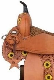 Barrel Racing Western Horse Saddle Wooden Tree Handmade Premium Leather Comfort Horse Trail Equestrian Tooled Carved Horse Riding Saddle Size: 10"-18 inches Seat Available, AF09.
