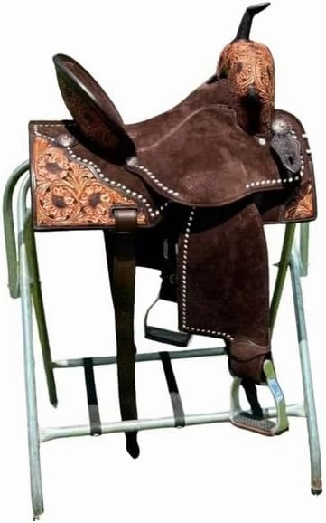 Barrel Racing Western Horse Saddle Wooden Tree Handmade Premium Leather Comfort Horse Trail Equestrian Tooled Carved Horse Riding Saddle Size: 10"-18 inches Seat Available, AF16
