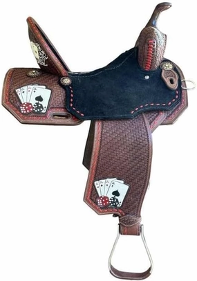 Barrel Racing Western Wooden Tree Horse Saddles Handmade Premium Leather Comfort Horses Trail Equestrian Tooled Carved Horse Saddle Riding Size: 10-18 inches Seat, KT01