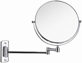Beauty Bright Mirrors Adjustable Bathroom Mirrorswall Mount Hotel Double Sided Dressing Mirrors Metal Silver Fold Creative Makeup Mirrors,20Cm