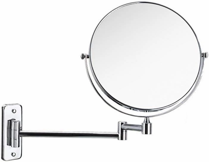 Beauty Bright Mirrors Adjustable Bathroom Mirrorswall Mount Hotel Double Sided Dressing Mirrors Metal Silver Fold Creative Makeup Mirrors,20Cm