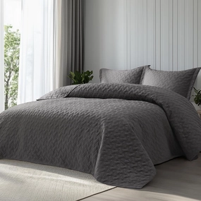 Bedsure Quilts Queen Size - Grey Bedspreads Queen Size with Basket Weave Pattern, Soft Quilt Bedding, Lightweight Comforter Coverlet for All Seasons (90" x 96")