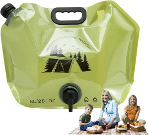 BELAYA Collapsible Water Storage Carrier - 1.9 Gallon Portable Water Container with Spigot,Camping Water Bag for Outdoors Hiking Backpack Survival Kit (2PCS)