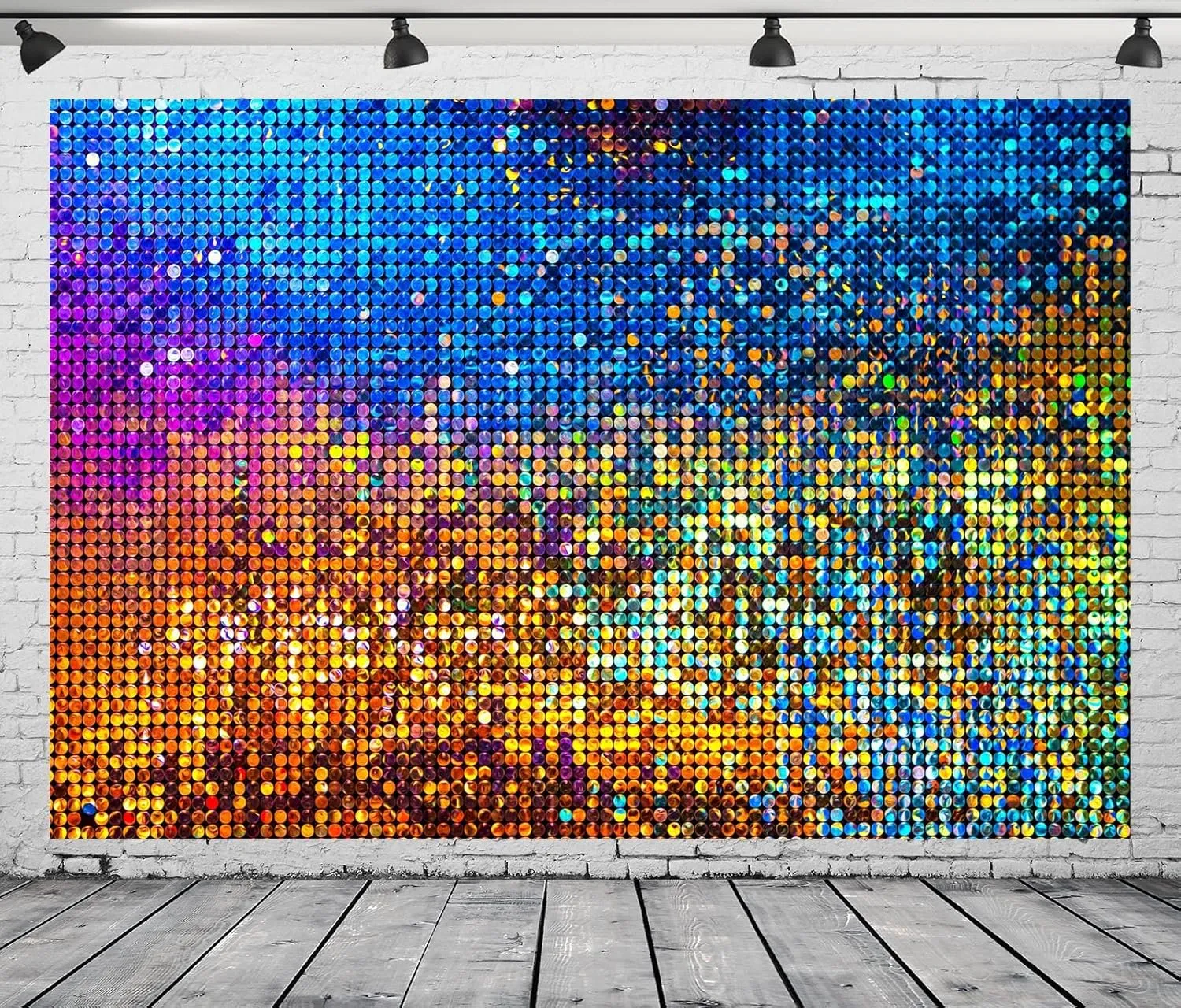 BELECO 7x5ft Fabric Abstract Glitter Disco Ball Backdrop Colorful Glitter Background Disco Theme Party Decorations Retro 70s Disco Dance Party Supplies Birthday Wedding Photoshoot Studio Props