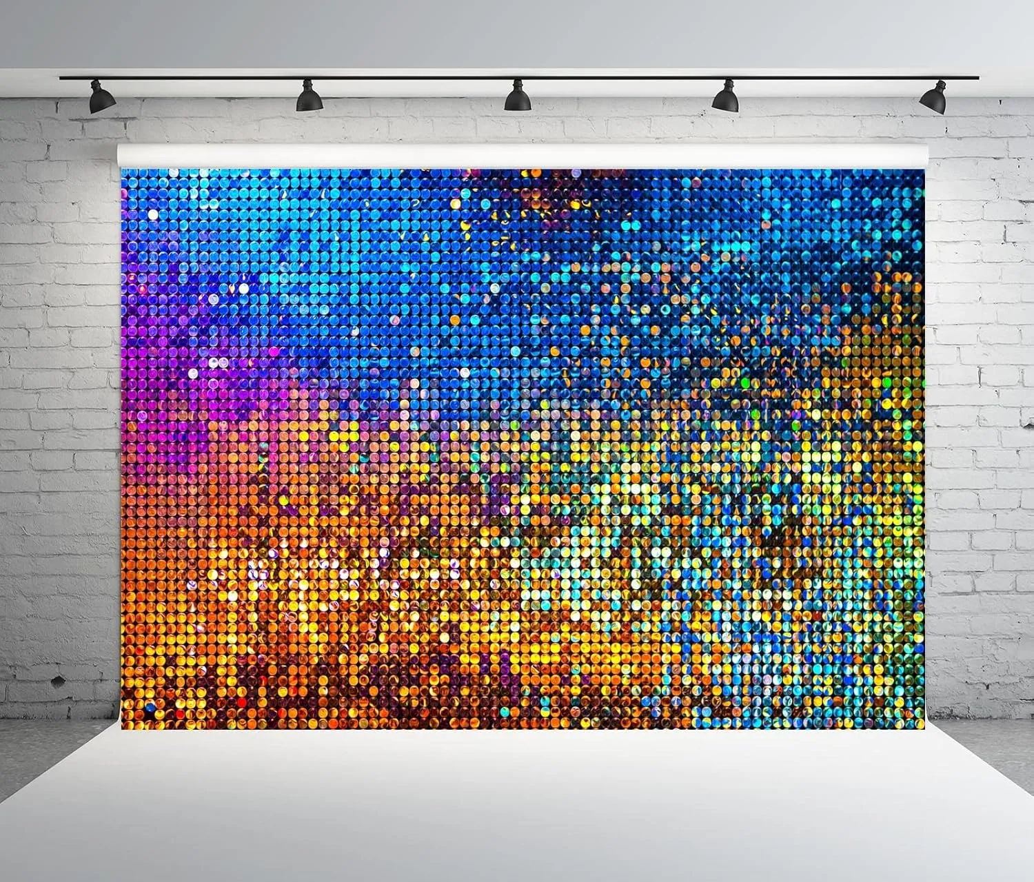 BELECO 7x5ft Fabric Abstract Glitter Disco Ball Backdrop Colorful Glitter Background Disco Theme Party Decorations Retro 70s Disco Dance Party Supplies Birthday Wedding Photoshoot Studio Props