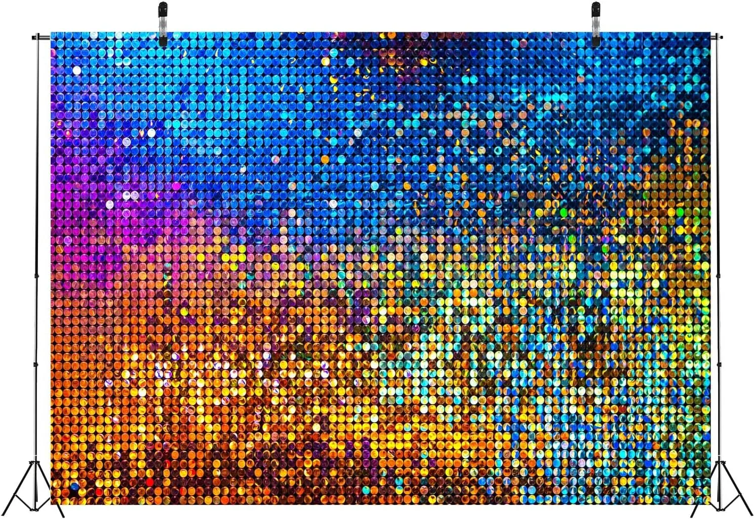 BELECO 7x5ft Fabric Abstract Glitter Disco Ball Backdrop Colorful Glitter Background Disco Theme Party Decorations Retro 70s Disco Dance Party Supplies Birthday Wedding Photoshoot Studio Props