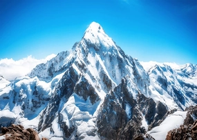 BELECO 12x10ft Fabric Winter Snow Mountain Photography Backdrop Mount Everest Nepal National Park Mountain Peak Alpine Scenery Blue Sky Background Outdoor Adventure Holiday Travel Portrait Photo Props