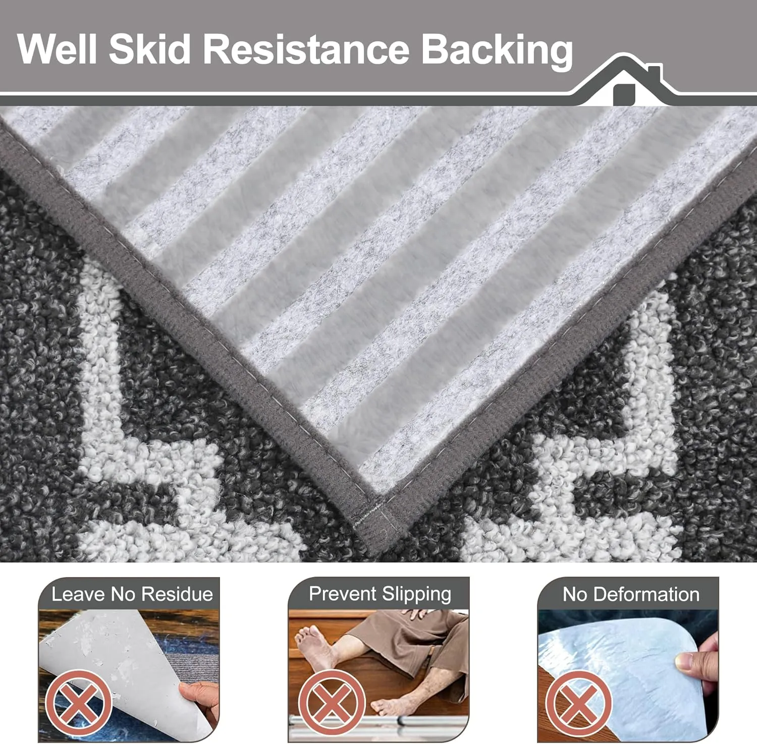 BEQHAUSE Stair Treads for Wooden Steps Non Slip Washable Carpet Stair Treads with Reusable Residue Free Backing Soft Polyester Stair Mats Indoor for Kids Elders and Dogs 9”x28”,4pcs,Dark Grey