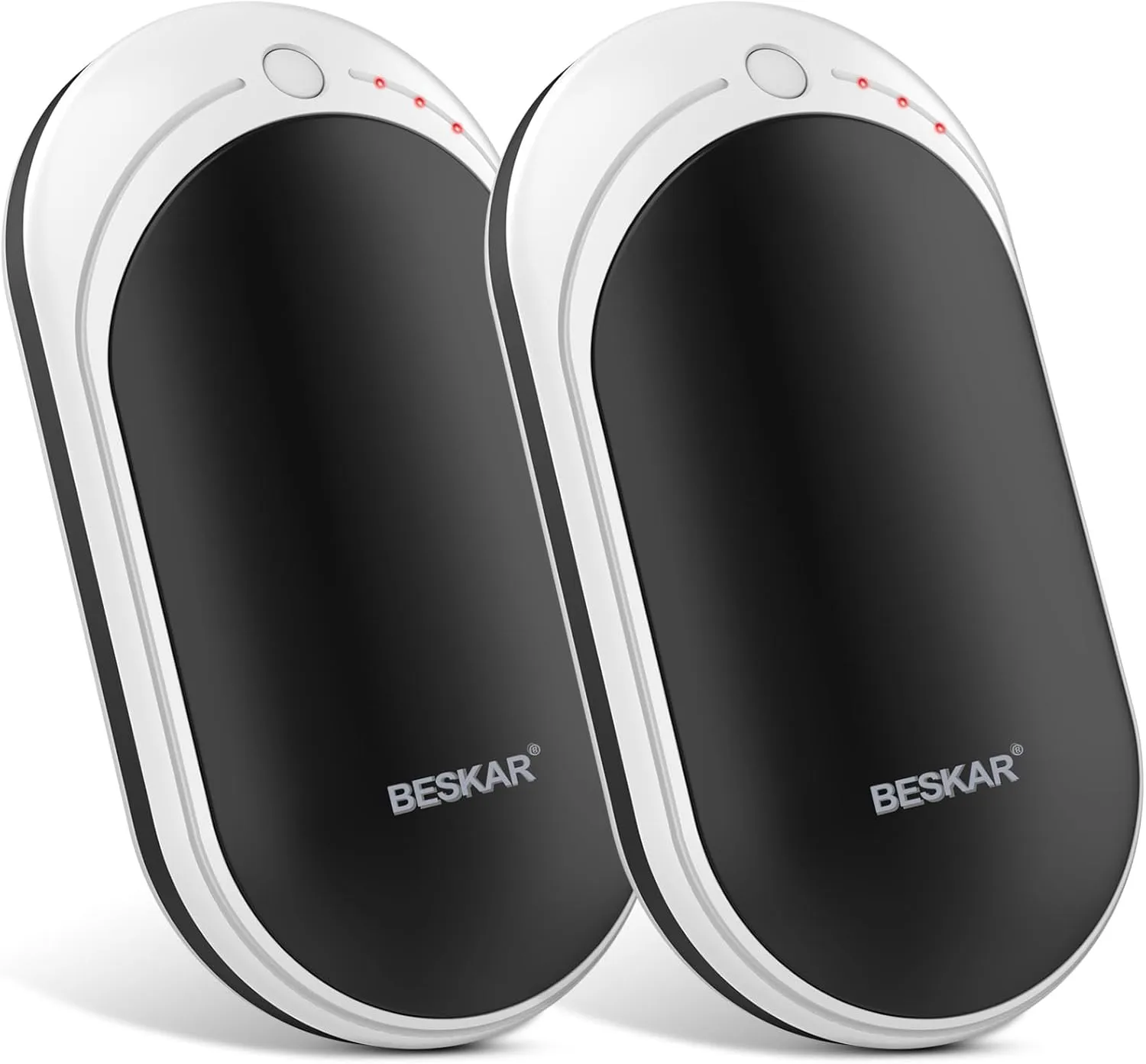 BESKAR Rechargeable Hand Warmer, 5200mAh Electric Hand Heater, Double-Sided Heating, USB Quick Charge, Portable Pocket Hand Warmer for Outdoor, Golf, Raynauds - Winter Gift