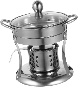 BESPORTBLE 1set Portable Stainless Steel Alcohol Stove for Hot Pot Cooking Camping Supply for Outdoor BBQ and Picnics Easy to Use and Setup for Family Cooking