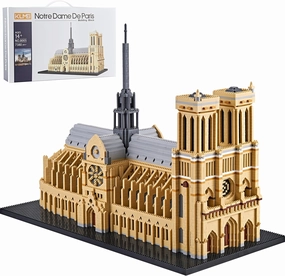 Big Architecture Notre Dame De Paris Micro Building Blocks Set, Creative DIY Mini Bricks Model Kit for Adults or Kids, 7380 Pieces