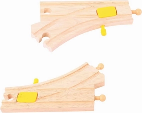 Bigjigs Rail Mechanical Switches (Pack of 2) - Other Major Wooden Rail Brands are Compatible