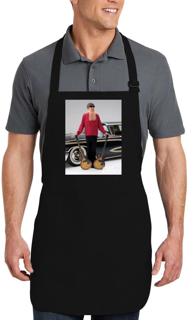 Billy Gibbons - Cotton Cooking Kitchen Apron PFP #GG343304, Black